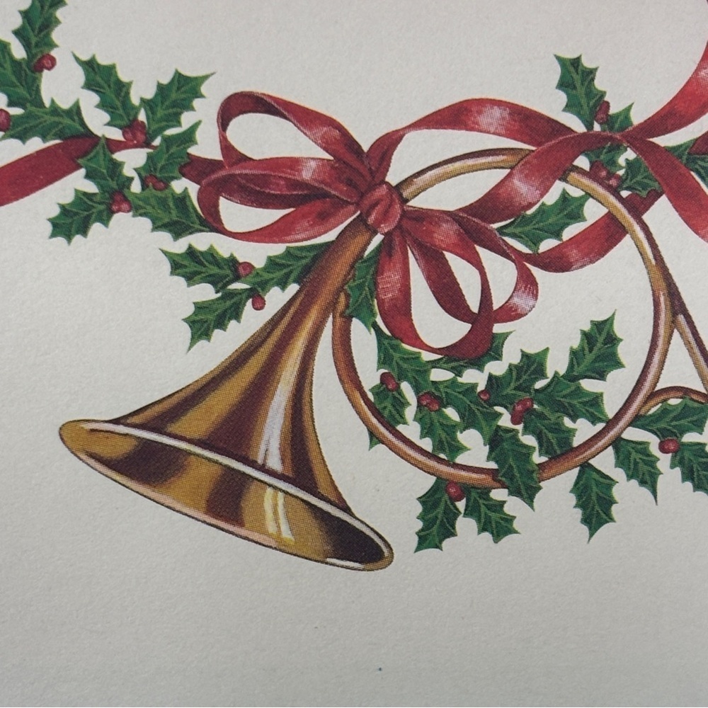 Holly French Horn paper images HOLIDAY green banker's envelopes 4.25x9.5 Money - Picture 6 of 8